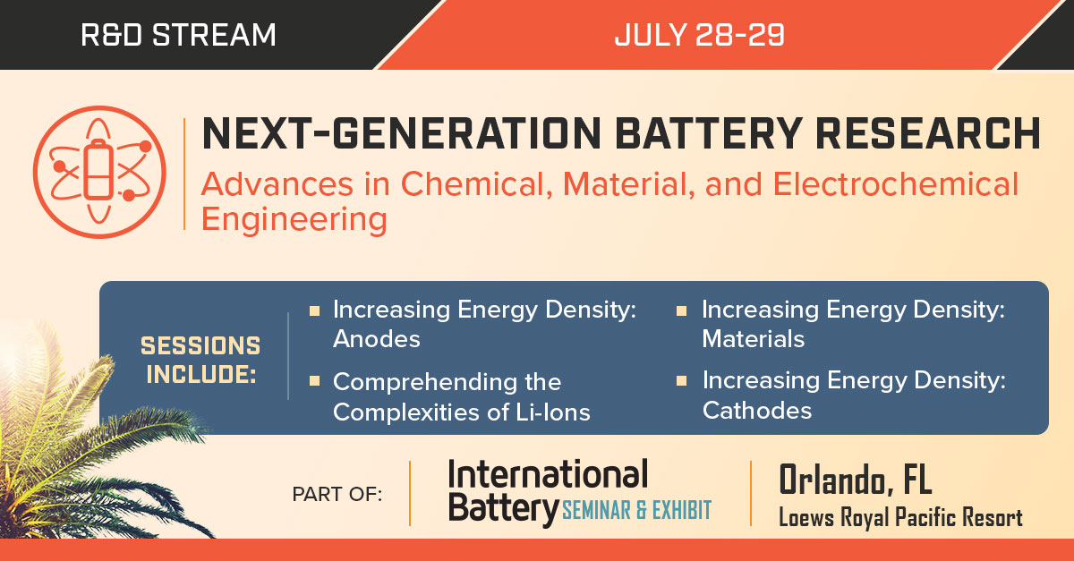 NextGeneration Battery Research July 2829, 2020 Orlando, FL