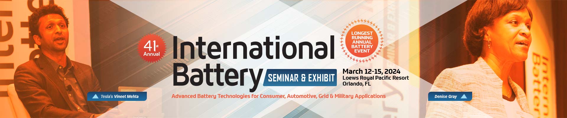 International Battery Conference Siminar and Exhibit - March 12-15, 2024 - Orlando, FL