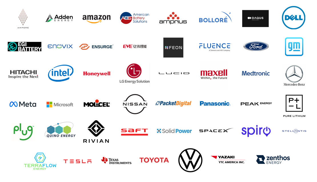 Leading OEMs and Battery Developers Company Logos